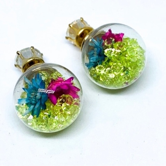 NWT Super Unique Fun Gold Plated CZ bubble earrings new. Never worn - Picture 5 of 10